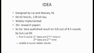 NarrowBicliques Cryptanalysis of Full IDEA [upl. by Anival459]