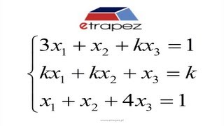 Układ równań z parametrem metoda Gaussa [upl. by Moffit]
