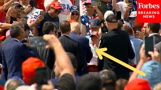 DRAMATIC MOMENT Donald Trump Checks On RallyGoer Who Suffered Medical Issue During Campaign Event [upl. by Eenat23]