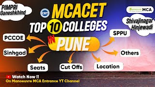 MAH MCACET Top 10 Colleges In Pune  SPPU  PCCOE  Sinhgad  Others  Cut Offs  Seats [upl. by Oikim]