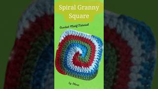 Spiral Square motif for plaid  2 shorts crochetgrannysquare [upl. by Nolahs]