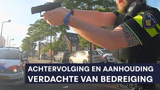 Politie  Verdachte van bedreiging met een vuurwapen  Achtervolging  Landelijke Eenheid [upl. by Rotkiv]