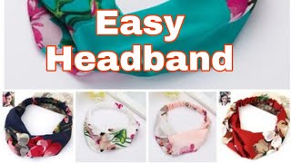 Diy  easy headband  tutorial cara membuat bando kain [upl. by Coh]