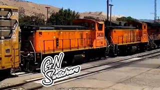 Tehachapi Live Train Cam Two GN Switchers Passing Through Tehachapi Depot Railroad Museum 8119 [upl. by Arick]