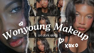 Wonyoung Makeup on dark Skin 🎀 [upl. by Eivets]