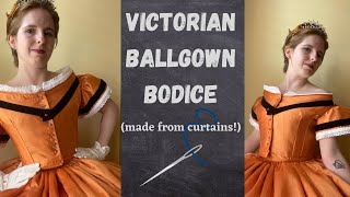 Sewing a Victorian ballgown bodice from a curtain [upl. by Kremer]