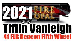 2021 Tiffin Vanleigh Beacon 41FLB Luxury Fifth Wheel Review  Fire Opal Paint amp White Linen Cabinets [upl. by Alben]