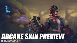 Arcane Skin Caitlyn Ekko amp View Preview  Wild Rift [upl. by Otila510]