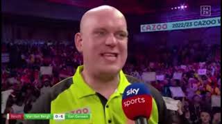 Incident Between Dimitri van den Bergh amp Michael van Gerwen [upl. by Suirad]