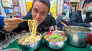 Taiwan Street Food  BEST BEEF NOODLES  5 Must Eat Foods in Taipei [upl. by Yelehsa]