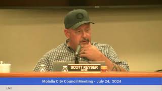 Molalla City Council Meeting  July 24 2024 [upl. by Shifrah]