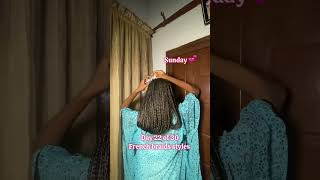 Scarf and braids combo Day 22 French curl braids braids howtostylenaturalhair [upl. by Westney]