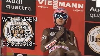 SKOKI POLAKÓW WILLINGEN PODIUM 03022018r [upl. by Aehtrod301]