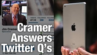 Jim Cramer Answers Twitter Questions on Apple Twitter Pharmaceuticals and Alcoa [upl. by Maram]