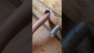 Pellet stove install Creepy arm in wall [upl. by Barrett806]