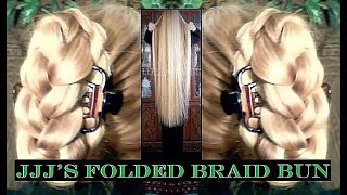 Folded Braid Bun for LONG HAIR 2 Claw Clips [upl. by Chaddie]