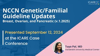 NCCN GeneticFamilial Guideline Updates Breast Ovarian Pancreatic V12025 [upl. by Lalla46]