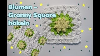 Blumen Granny Square für Kissen Decke Babydecke [upl. by Kong478]