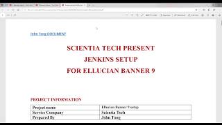 Ellucian Banner 9 Setup Part 2 Jenkins Setup for Banner 9 [upl. by Mcdermott]