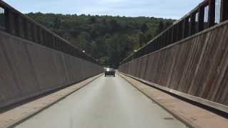 Roeblings Delaware Aqueduct westbound [upl. by Onitsoga]