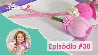 Como Fazer Lápis e Caneta Decorada com EVA  Passo a Passo Completo [upl. by Anyrtak522]