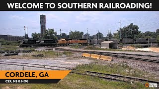 Cordele Georgia USA  Virtual Railfan LIVE [upl. by Drofub]