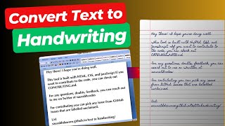 How to use Convert Text to Handwriting  Text Convert into handwriting [upl. by Ailecara]