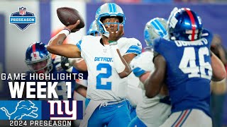 Detroit Lions vs New York Giants  2024 Preseason Week 1 Game Highlights [upl. by Elfstan]