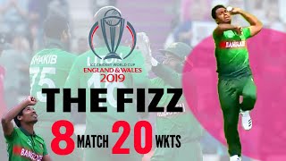 Mustafizur Rahman ICC Cricket World Cup 2019 all 20 Wickets Cricline [upl. by Berkshire]