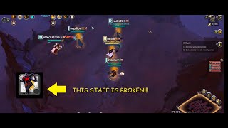 BLOODMOON STAFF IS BROKEN IN ALBION ONLINE HGS ABUSE RIGHT NOW HG 5V5 HIGH INFAMY FIGHTS [upl. by Yelreveb]