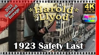 Full movie Safety Last 1923 ft Harold Lloyd Colorized 50fps 4k [upl. by Sinnel]