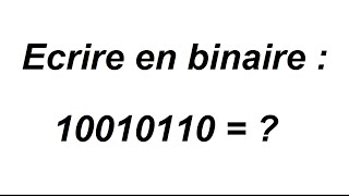 Les puissances de 2 et lécriture en binaire  conversion en binaire [upl. by Enimsay710]