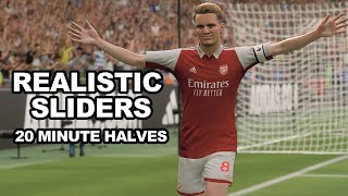 FIFA 23 Realistic Sliders 20 Minute Half Sliders  Gameplay [upl. by Idham]