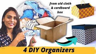 फ्री में बनाये  SareeSuitShirt Organizer Box  Fabric Storage basket  Easy Fabric Storage basket [upl. by Xylina45]