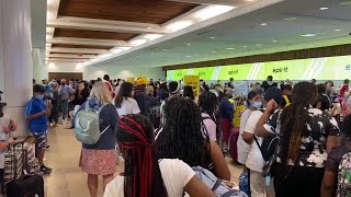 Many stranded at Orlando airport after Spirit Airlines cancels hundreds of flights [upl. by Mendelsohn718]