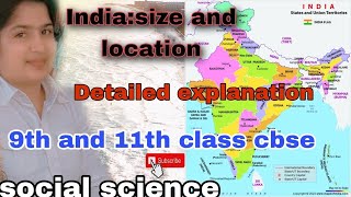 India Size and location 9th and 11th class all compititive exams htetgeography htet tgt PGT [upl. by Ahsatin]