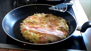 How to make okonomiyaki japanese pancake [upl. by Anehta]