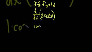 Derivative of xcoshx with the Product Rule shorts [upl. by Morna445]