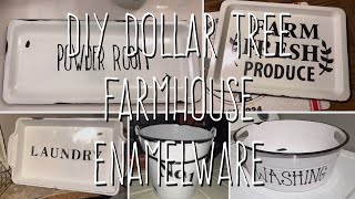 DIY Dollar Tree Farmhouse Enamelware 5 Ways [upl. by Naujek799]