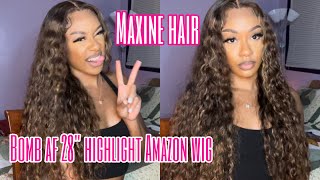 28quot THICK Highlight Amazon Wig Review Install DETAILED  BEST AMAZON WIGS  MAXINE HAIR WIG [upl. by Arem]