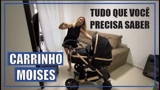 Carrinho De Bebê Europeu Luxo 3 em 1 com Amortecedor [upl. by Xanthe]