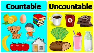 COUNTABLE vs UNCOUNTABLE NOUNS  Learn the difference with examples [upl. by Mw]