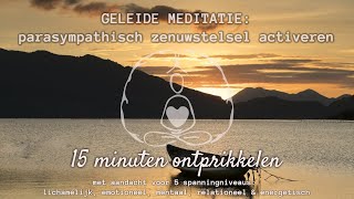 Geleide meditatie 15 minuten ontprikkelen parasympathische zenuwstelsel activeren [upl. by Hook]