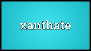 Xanthate Meaning [upl. by Jephthah307]