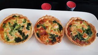 Mini quiche aux épinards saumon et champignon [upl. by Avahc]