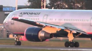 Аэрофлот Boeing Боинг 767 VPBAV Л Толстой взлет takeoff весна UUEE [upl. by Ladnar950]