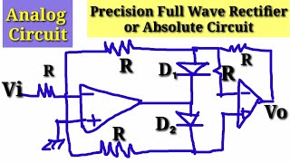 Analog Circuit Lecture 57  Full Wave Precision Rectifier Using Opamp [upl. by Bartholomeo614]