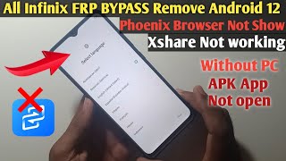 Infinix Mobile Frp Bypass 2023  Infinix Mobile Frp Bypass Android 12  Phoenix Browser Not Show [upl. by Marb]