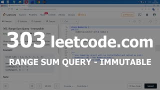 Разбор задачи 303 leetcodecom Range Sum Query  Immutable Решение на C [upl. by Ardene]