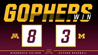 Highlights Gopher Baseball Wins Game 2 Over Michigan [upl. by Aliehc]